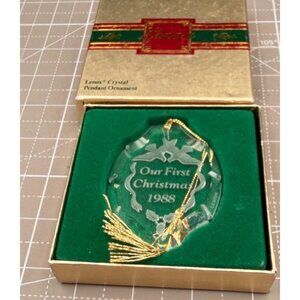 Lenox Crystal Ornament 1988 First Christmas Original Display Box